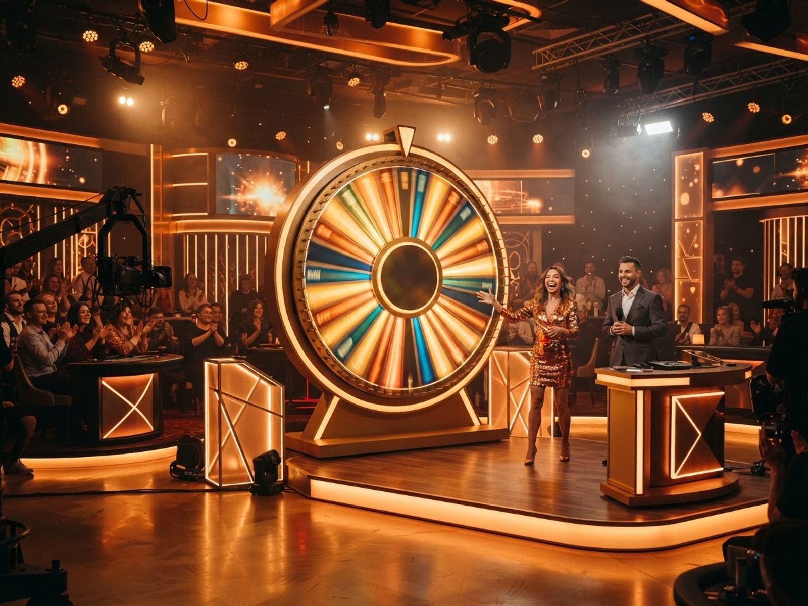 Roue de jeu show en studio live